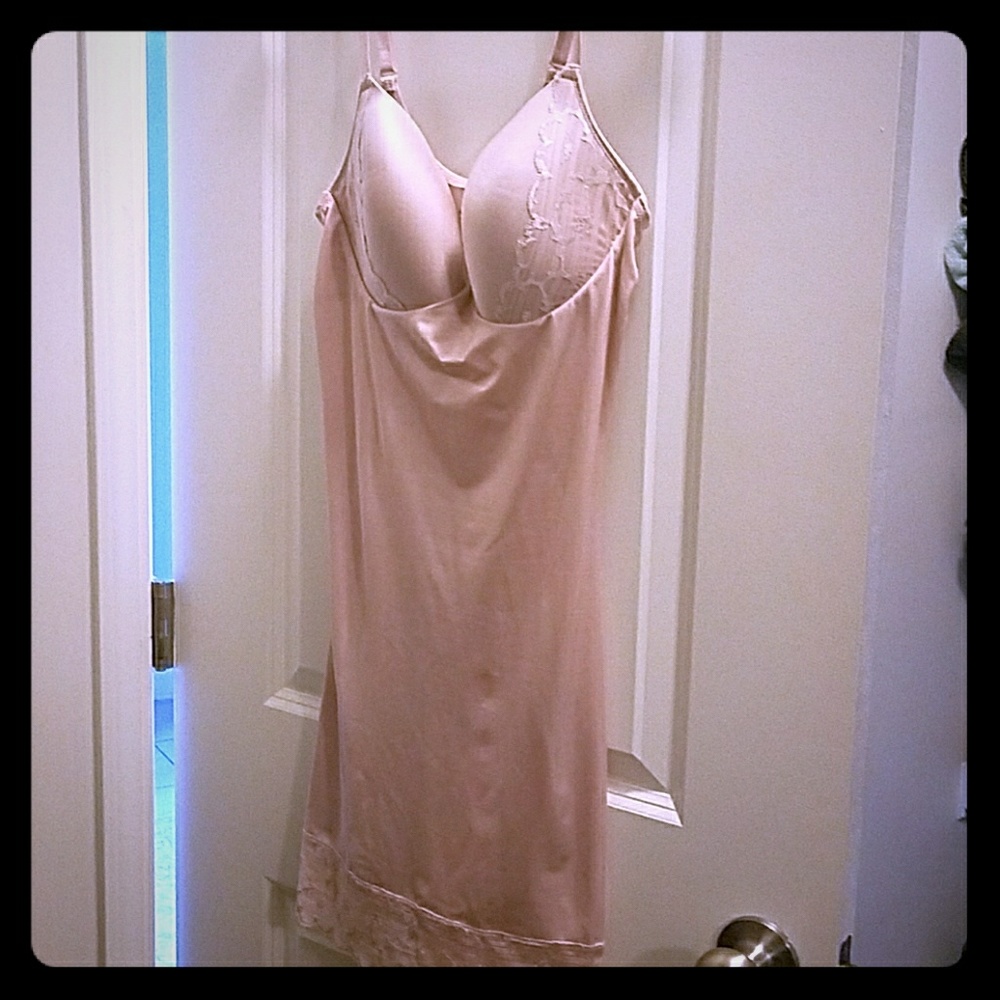 Assets By Spanx Blush Pink Satin Slip Chemise